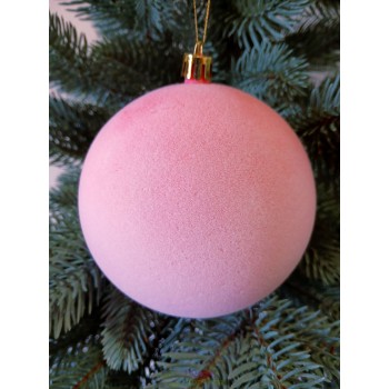 Новогодний шар "Бархат" Ø100мм розовый, цена за набор 3шт